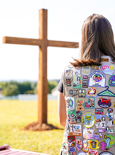 Addison Ellis in Prayer Garden in Lincolnton NC